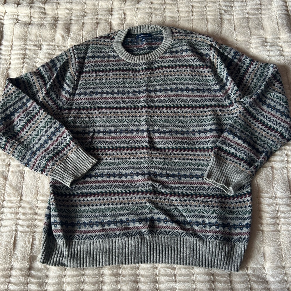 Grandpa Striped Knit Dog Sweater Croft & Barrow XL Cozy 100% cotton
